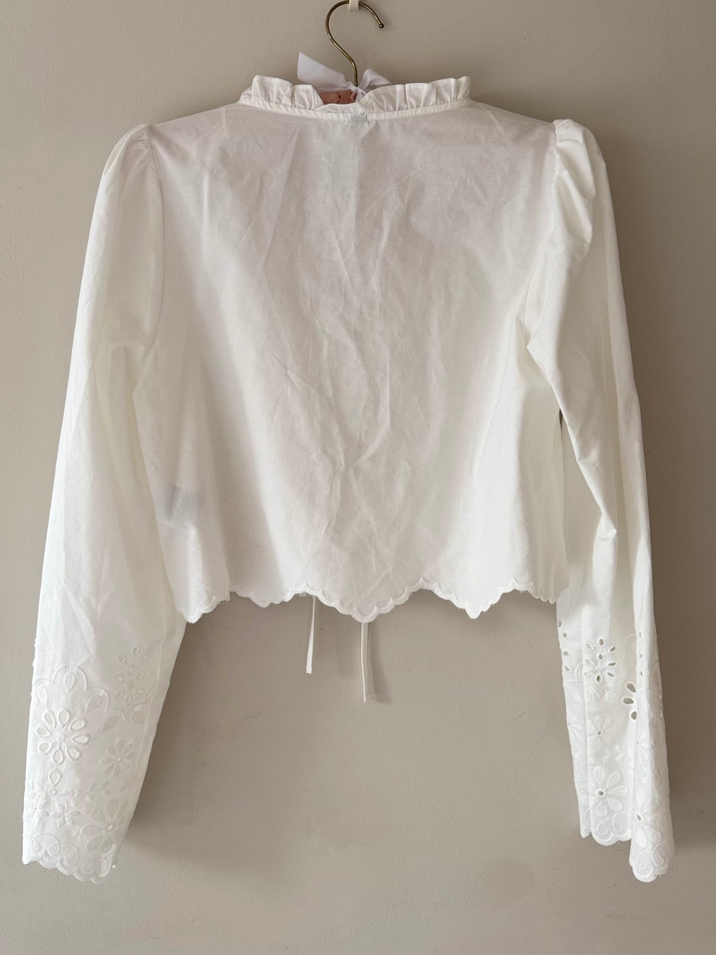 Daisy Eyelet Tie-Waist Blouse (S)