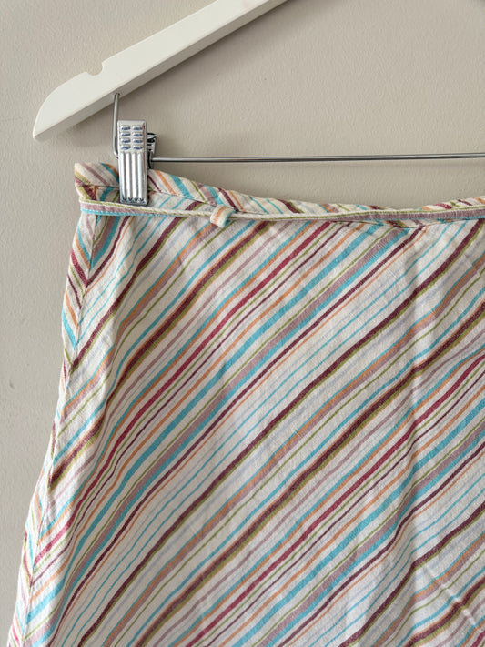 Stripe Linen-Style Tie Waist Skirt (12)