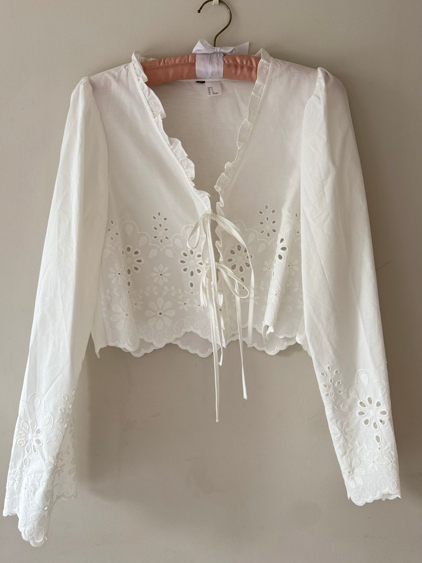 Daisy Eyelet Tie-Waist Blouse (S)
