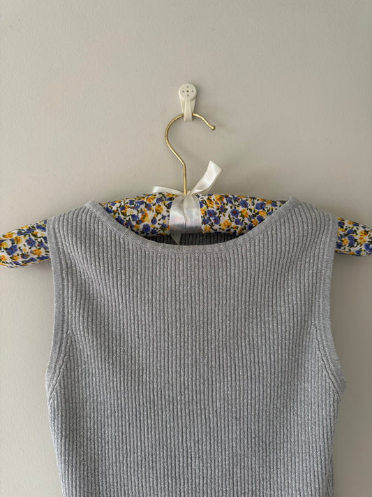 Silver Sparkle Ribbed Knit Vest (10)