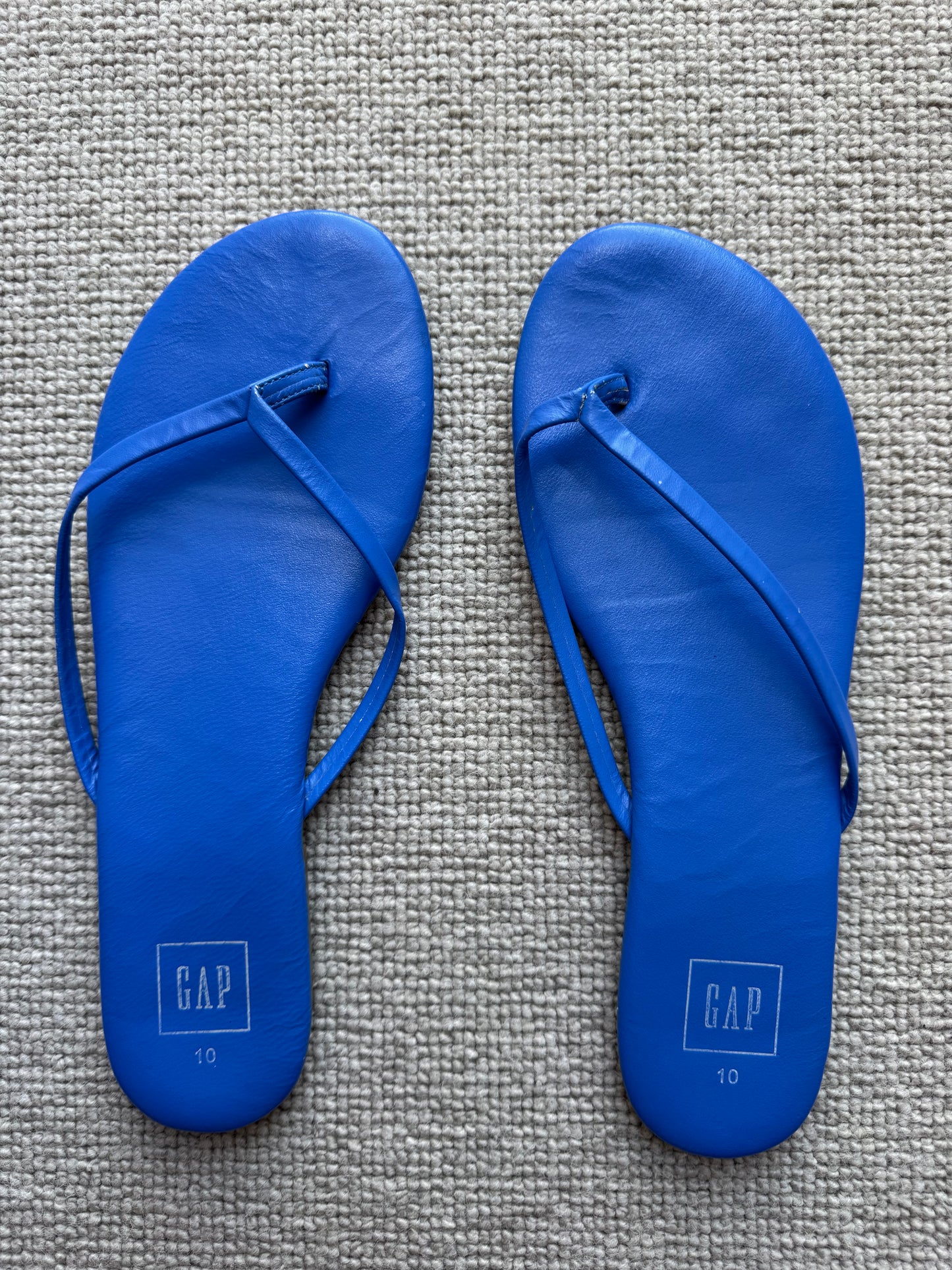 Electric Blue Faux Leather Flip Flops (7)