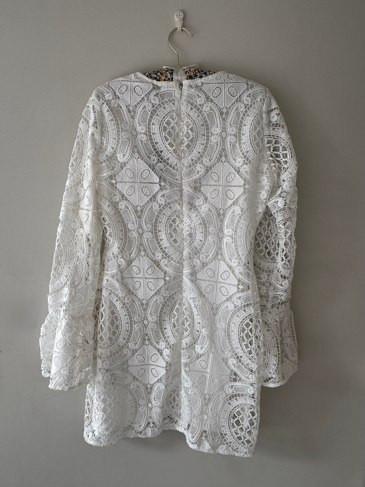 Bell Sleeve Lace Mini Dress (10)