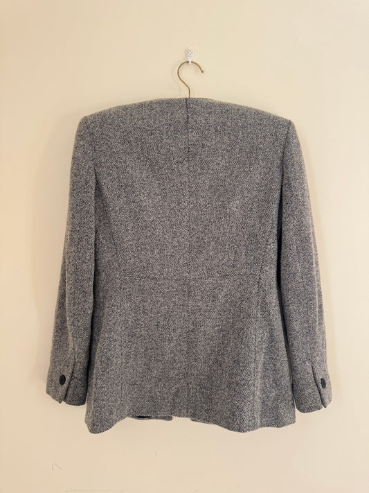 Kendall- Grey Collarless Blazer (8)