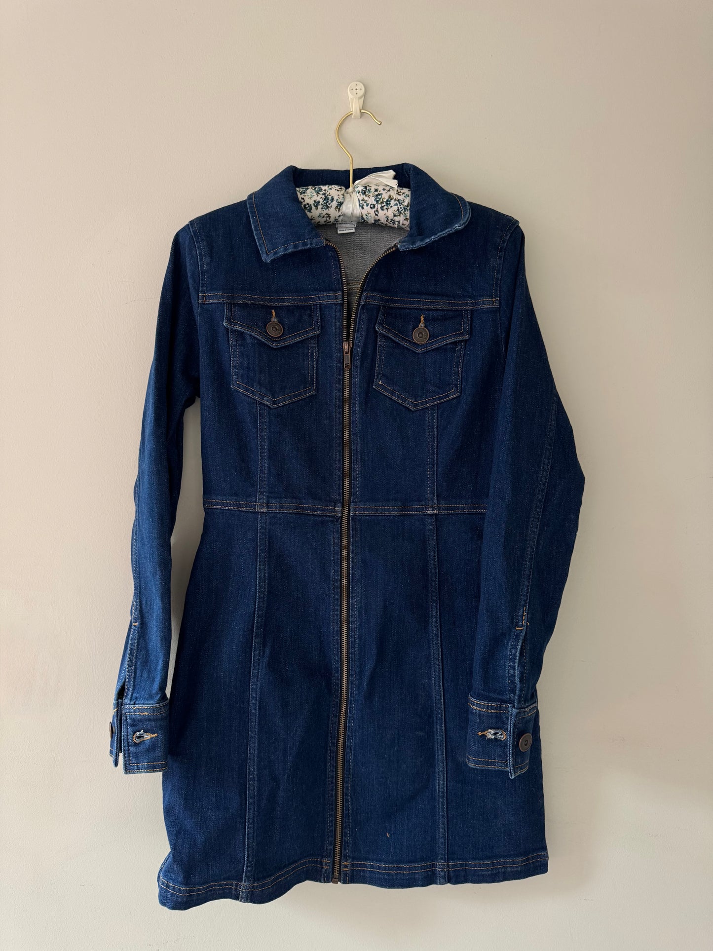Dark Wash Denim Zip-Up Dress (8)