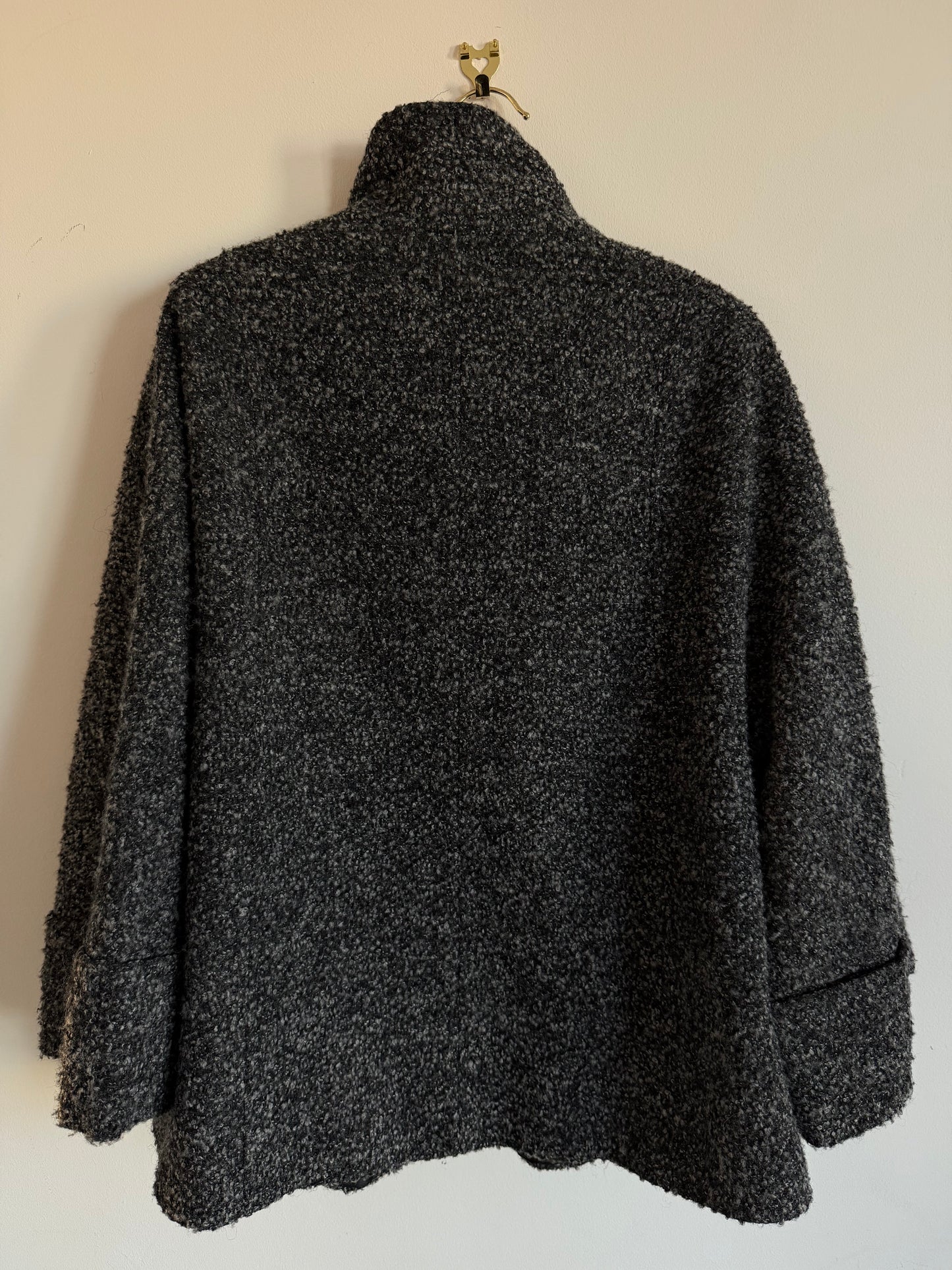 Textured Grey Poncho Jacket (12)