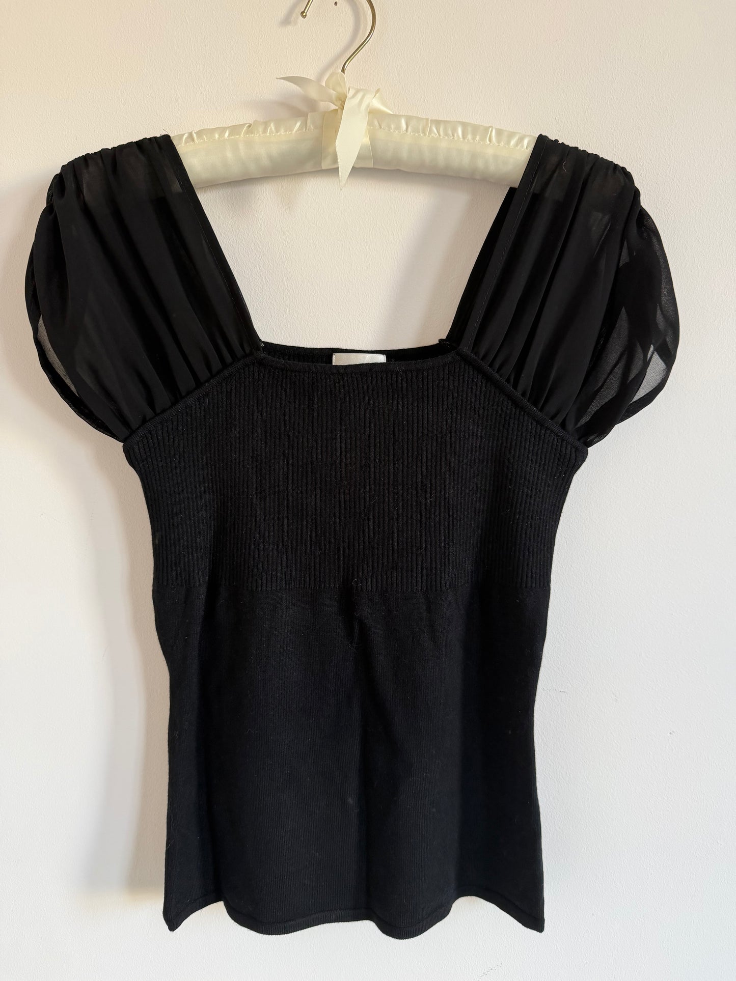 Black Mesh Sleeve Top (8)