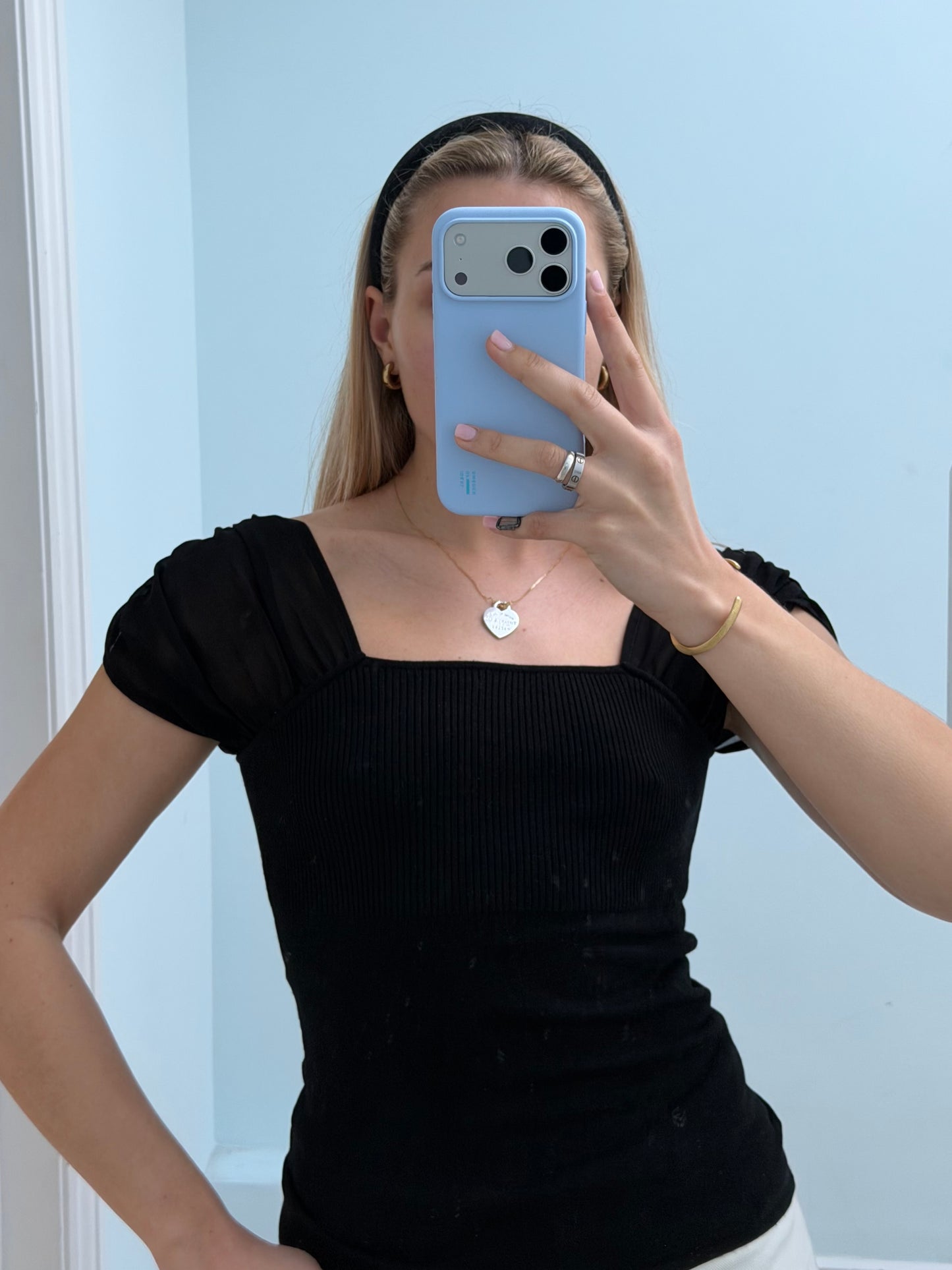 Black Mesh Sleeve Top (8)