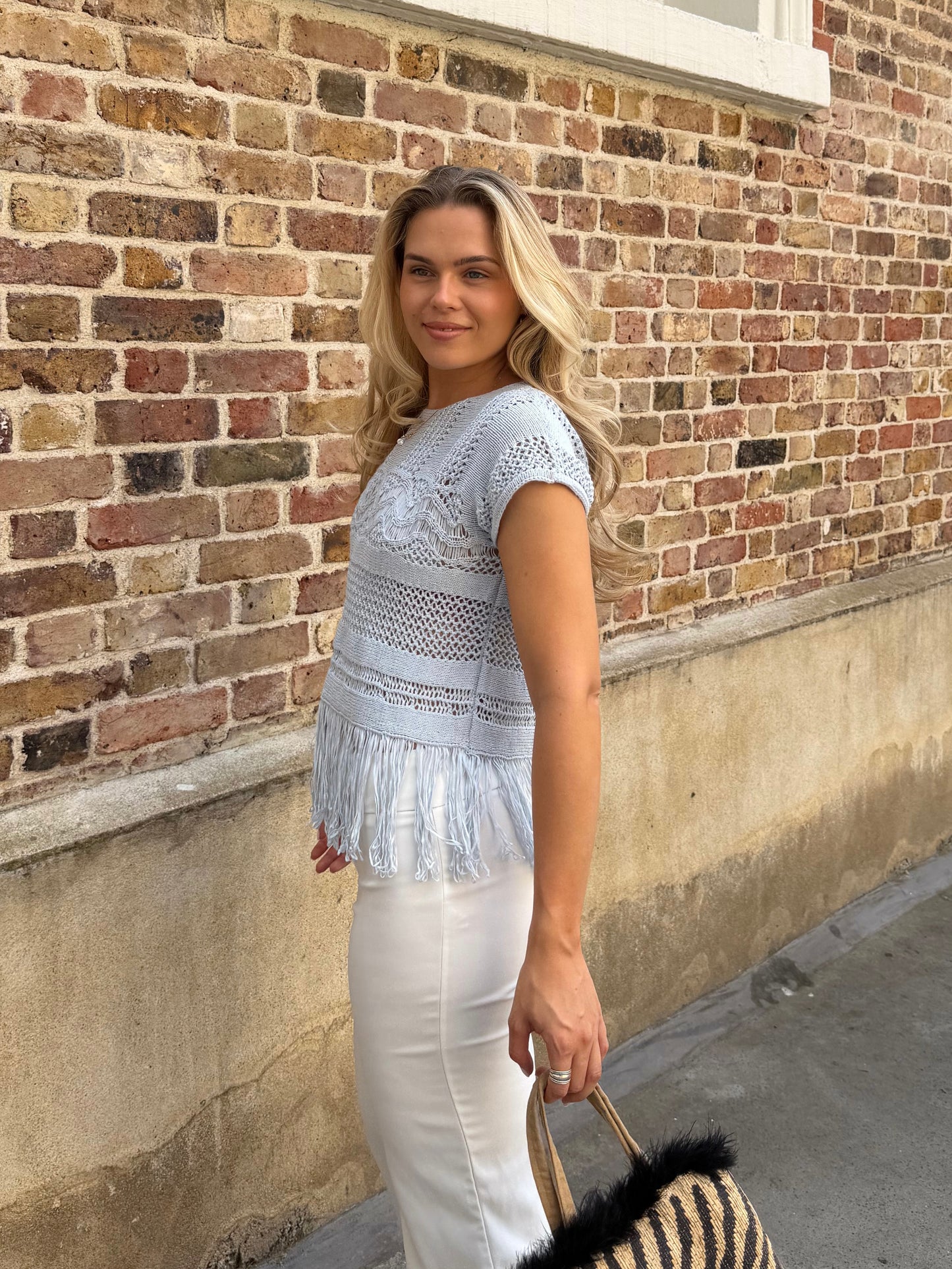Carrie Fringe Knit Top (S)