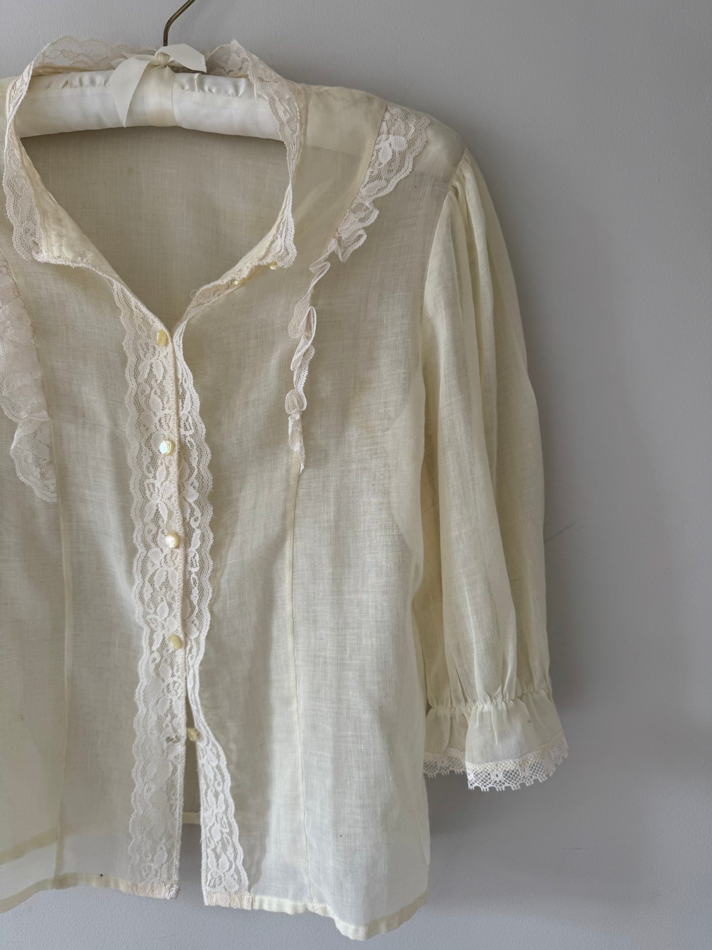 Cream Sheer Lace Blouse (12)