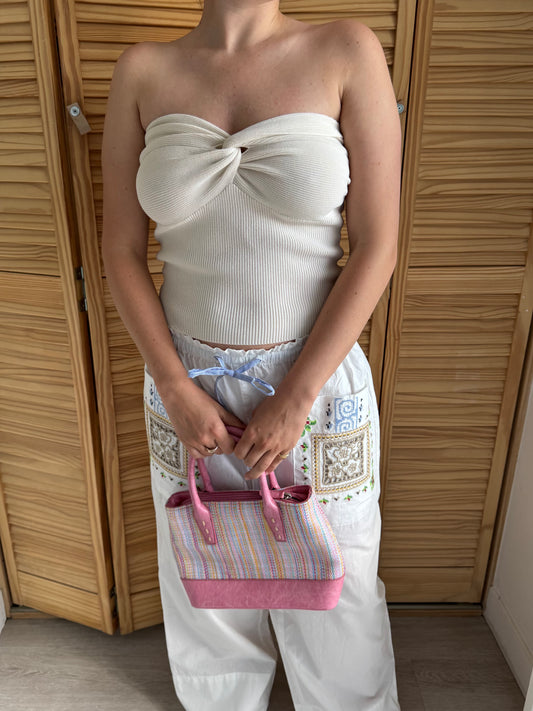 Strapless Cream Knit Top (10)