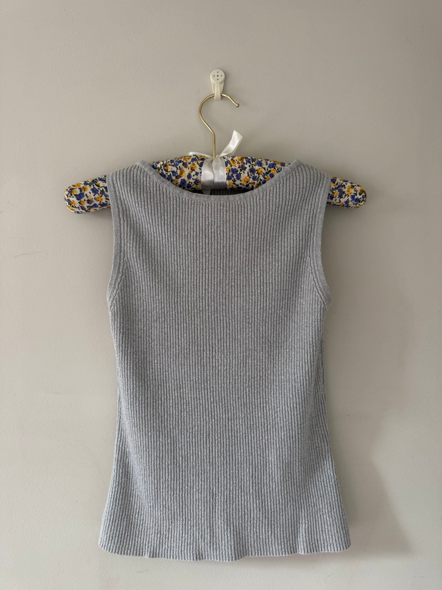 Silver Sparkle Ribbed Knit Vest (10)