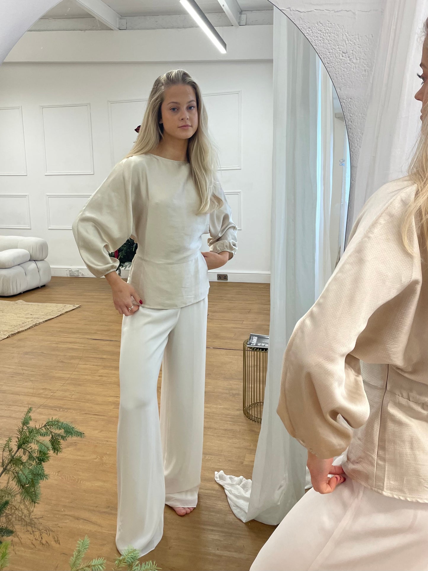 Champagne Glow Cinched-Waist Top (10)