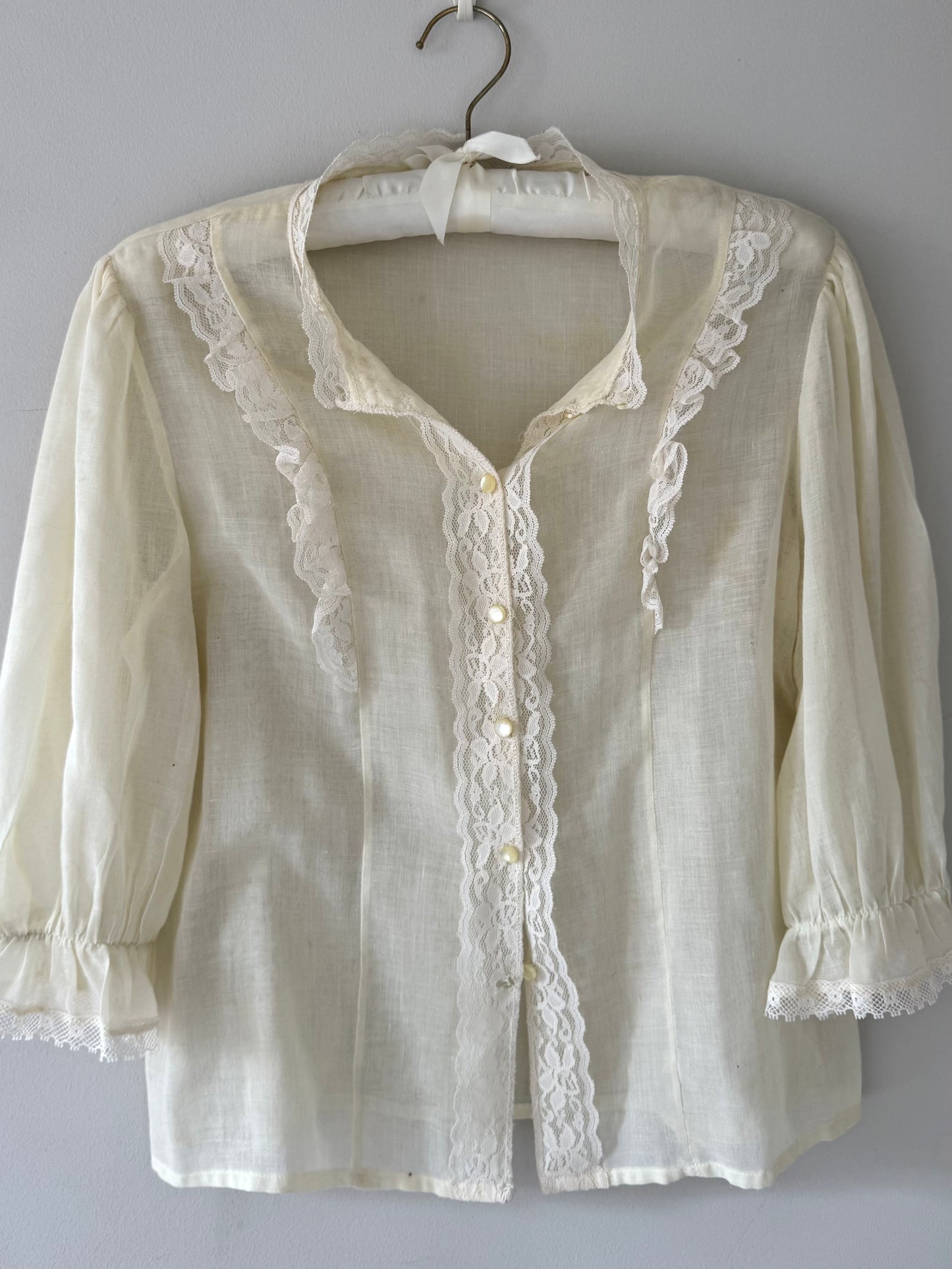 Cream Sheer Lace Blouse (12)
