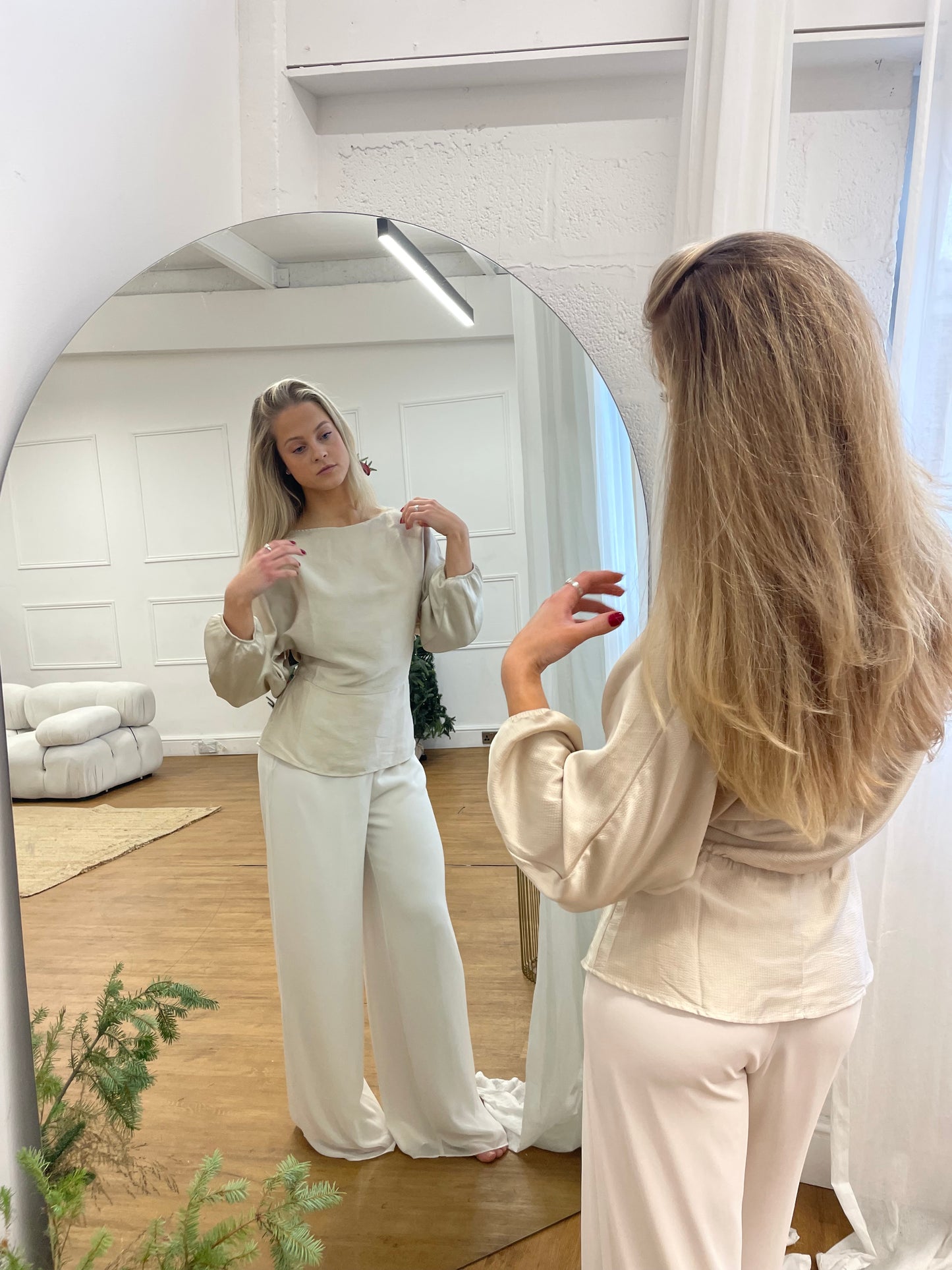 Champagne Glow Cinched-Waist Top (10)