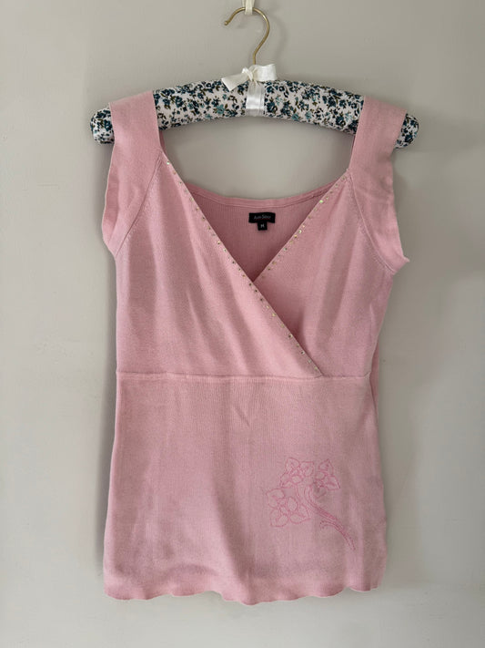 Fine Knit V Neck Tank Top (M)