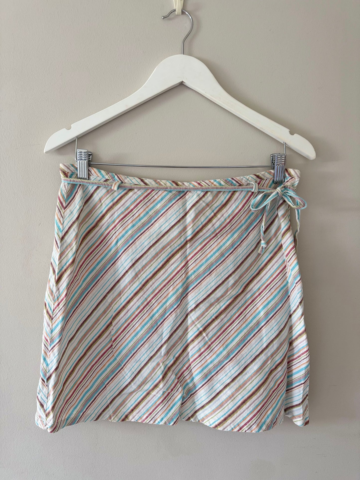 Stripe Linen-Style Tie Waist Skirt (12)