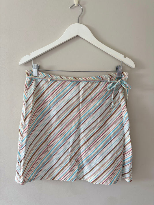 Stripe Linen-Style Tie Waist Skirt (12)