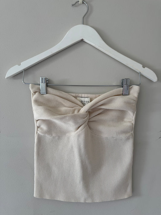 Strapless Cream Knit Top (10)