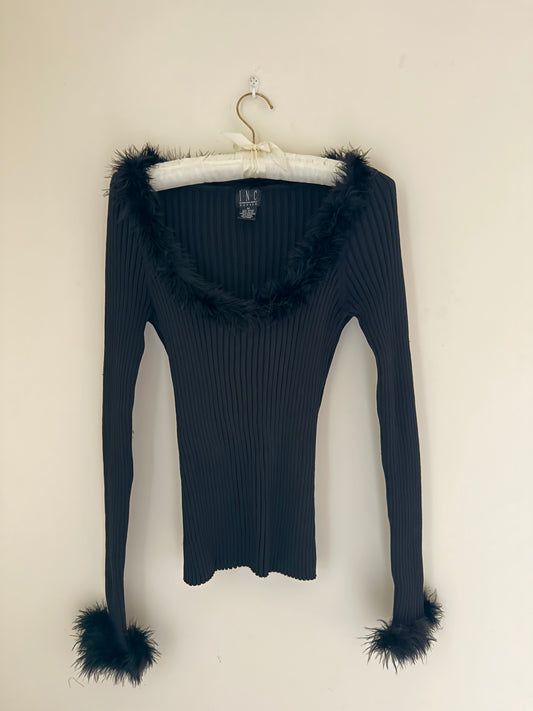 Midnight Muse Feather Top