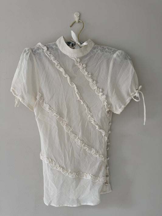 Romantic Sheer Ruffle Detail Top (8)