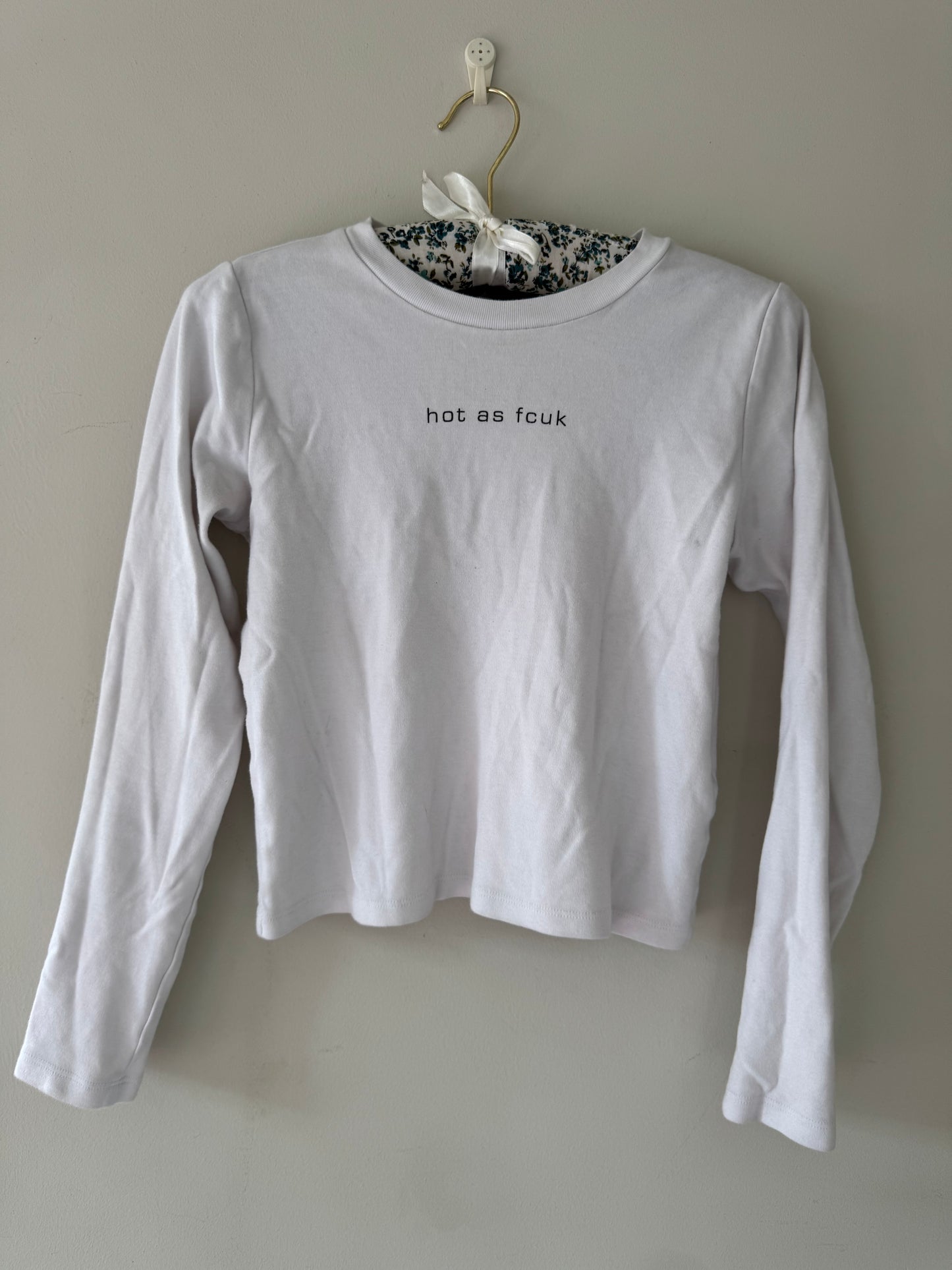 White Long Sleeve Slogan Baby Tee (8)