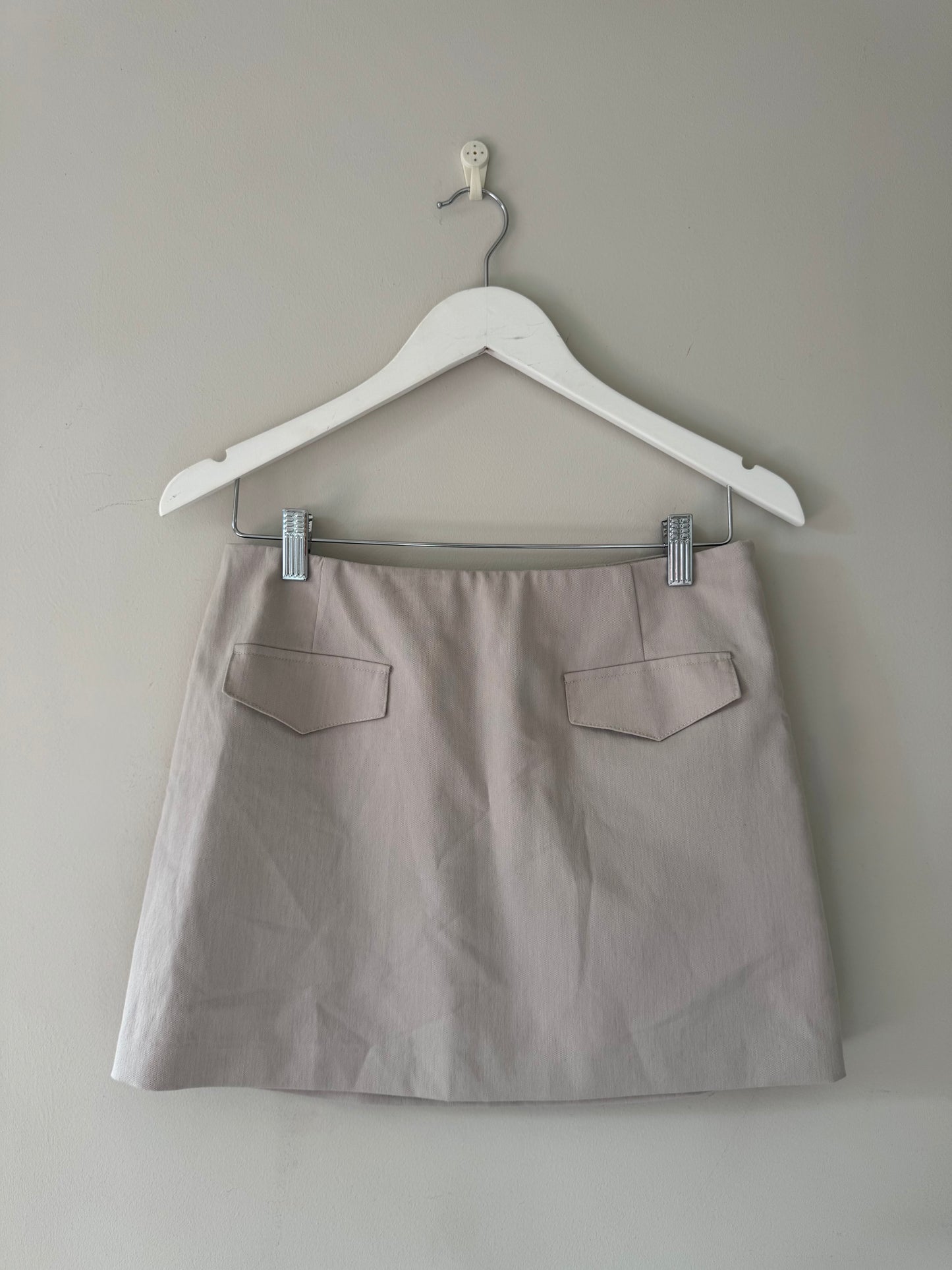 Cream Pocket Detail Mini Skirt (8)